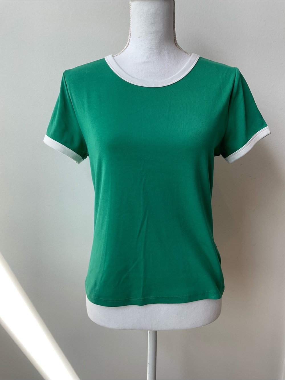 Universal Thread Green Ringer Tee with White Trim